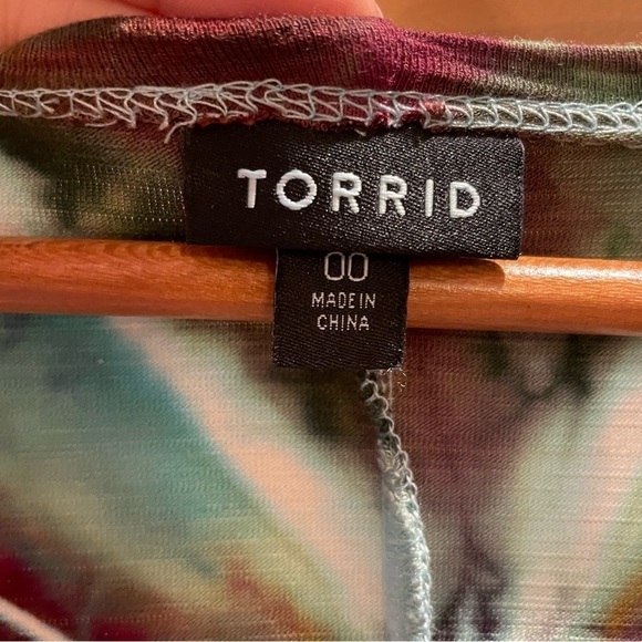 Fabulous hand tie dyed rayon rainbow duster short sleeves jewel tones funky M/L - Picture 6 of 11